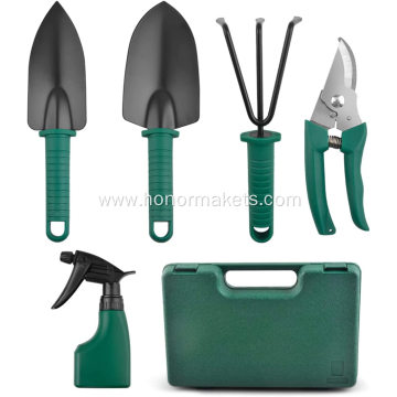 Customized Portable Garden Work Tools Set Gardening Tools for Home useful green Garden Tool Set With Carrying Case
